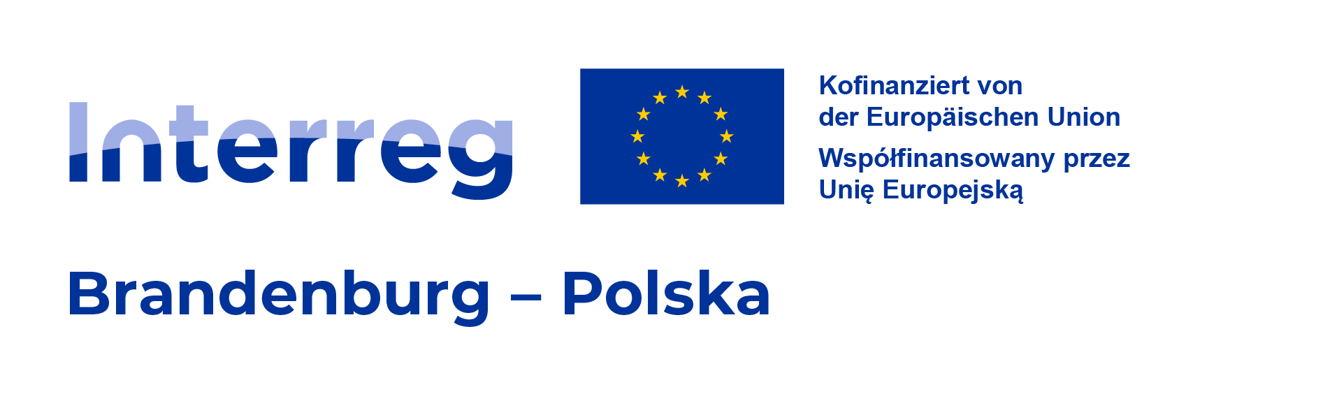 Logo Interreg Brandenburgia–Polska i informacja o współfinansowaniu przez Unię Europejską